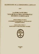 La publicació dels "Anales de la villa de Sabadell" de Bosch i Cardellach