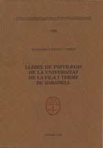 Llibre de privilegis de la universitat de la vila i terme de Sabadell
